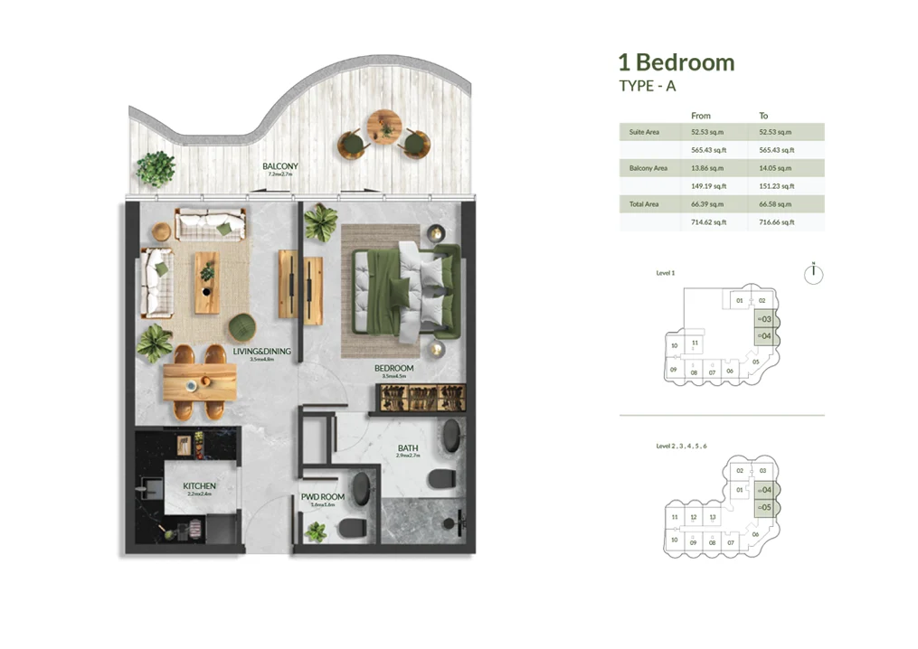1 bedroom apartments of aqua maya