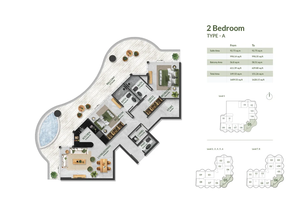 2 bedroom apartments of aqua maya