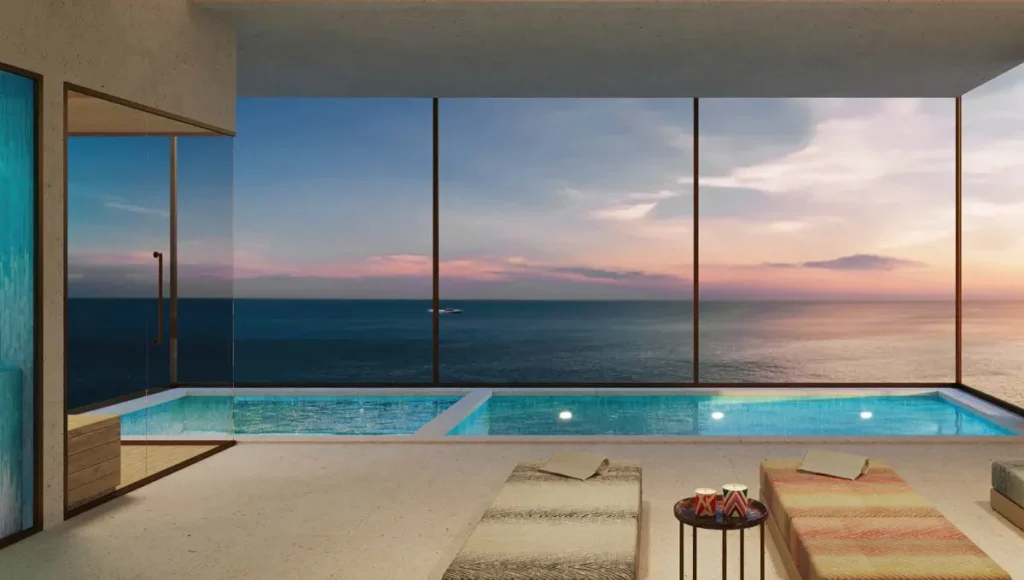 infinity pool of Trio Isle Tower B