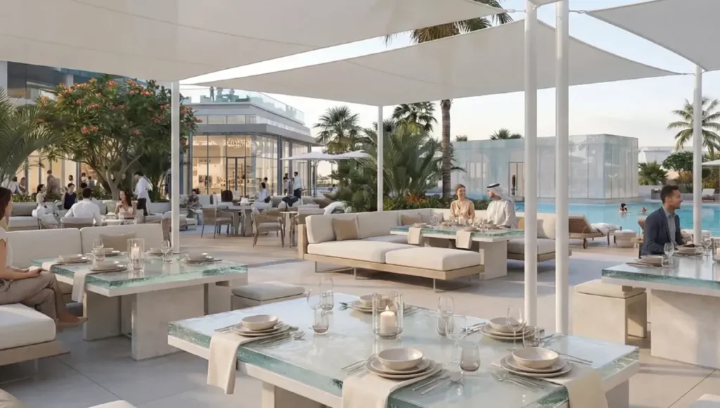 outdoor cafeteria of Ice Beach by Rak